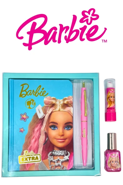 Barbie Lisanslı 10*15 Not Defteri ,Tükenmez Kalem ve Okul Seti ürün görseli 1