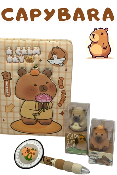 Mikro CAPYBARA GÜNLÜK-HATIRA DEFTERİ VERSATİL SET - Resim 2