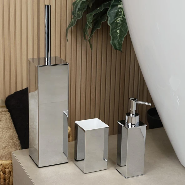 Kobos Kare Banyo Seti Parlak Krom - Resim 2