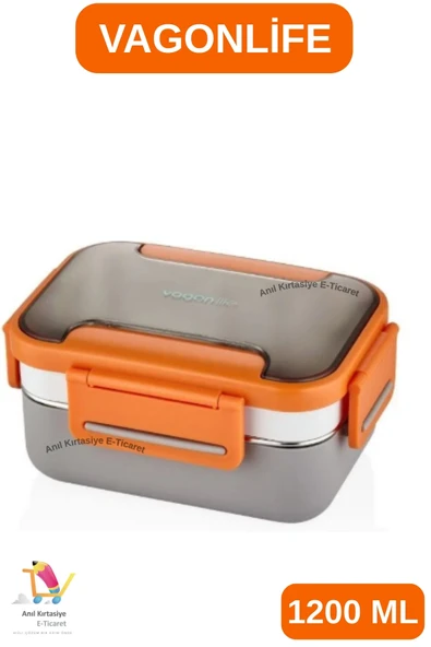 Vagonlife 1200 ML 3 BÖLMELİ PASLANMAZ ÇELİK LUNCHBOX - 3 RENK ürün görseli 1