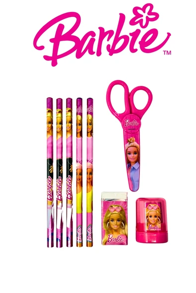Barbie Lisanslı Mini Kurşun Kalem Seti 8 PARÇA - Resim 2