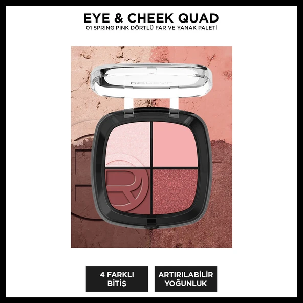 L'Oréal Paris Eye & Cheek Quad - 01 Spring Pinks Dörtlü Far ve Yanak Paleti ürün görseli 1