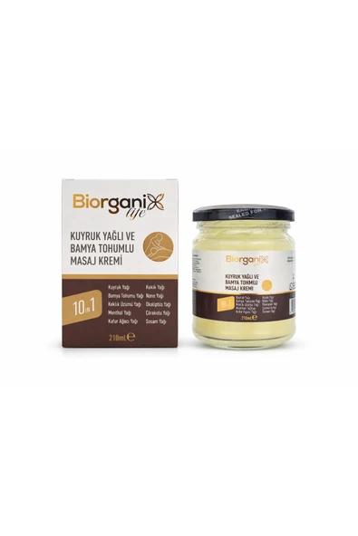 BİORGANİX Kuyruk yağlı ve Bamya Tohumlu Masaj Kremi 210 GR ürün görseli 1