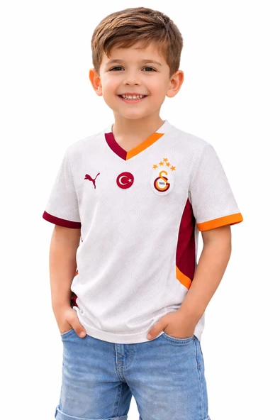 GALATASARAY ORJİNAL LİSANSLI PUMA ÇOCUK  BEYAZ FORMA ürün görseli 1