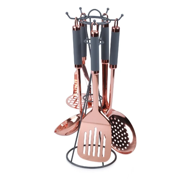 Acar Perlino 5'li Metal Standlı Mutfak Set Gri ürün görseli 1
