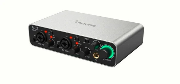 Maono PS22 ProStudio 2x2 USB Ses Kartı Gri ürün görseli 1