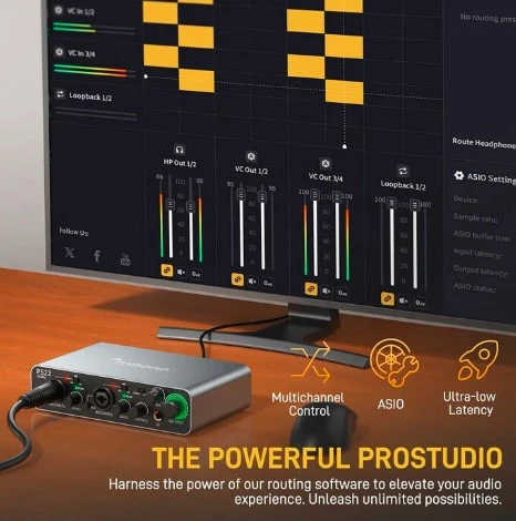 Maono PS22 ProStudio 2x2 USB Ses Kartı Siyah - Resim 3