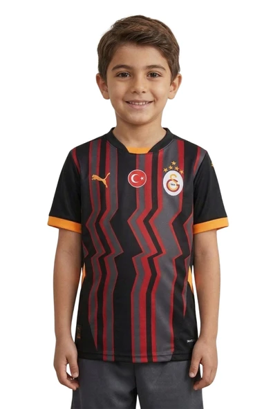 GALATASARAY ORJİNAL LİSANSLI PUMA ÇOCUK  SİYAH FORMA ürün görseli 1