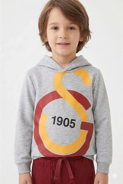 Galatasaray Orijinal Lisanslı Büyük Logo GRİ Çocuk Sweat ürün görseli 1
