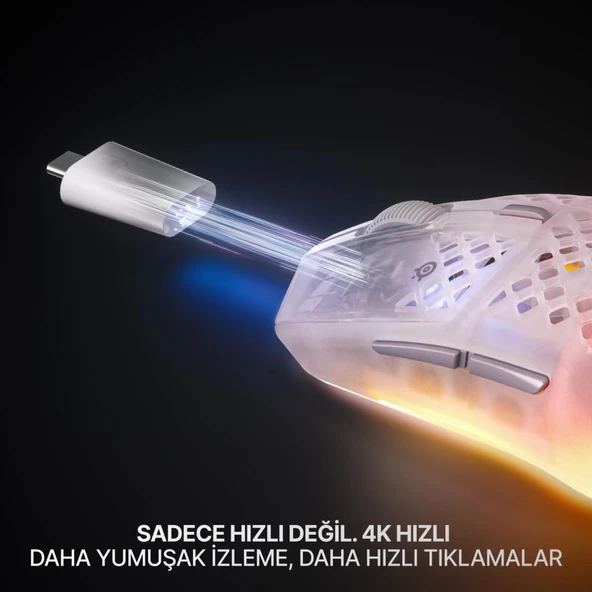 Steelseries Aerox 3 Wireless Gen 2 - Ghost 4K Kablosuz Gaming Mouse - Resim 3