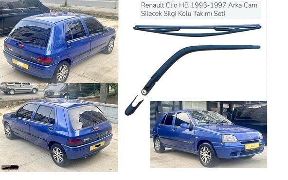 Renault Clio HB 1993-1997 Renault Clio Hatchback  Arka Cam Silecek Silgi Kolu Takımı Set yan sanayi  kolu ve silgisi beraber ürün görseli 1