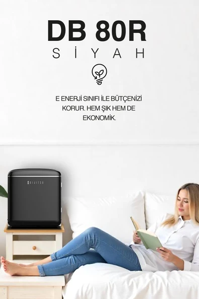 Dijitsu DB80RBL Retro Siyah Mini Buzdolabı ürün görseli 1