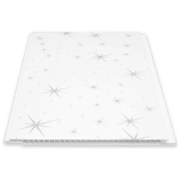 SerMimar Düz YILDIZ Plastik Pvc Duvar - Tavan Lambiri / 50 Adet 20 Cm X 1 Metre - 10 Metrekare ürün görseli 1