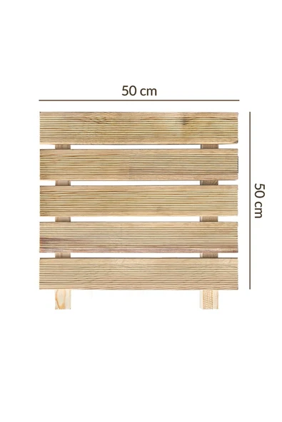 Ahşap Yer Karosu, Yer Döşeme, Ahşap Kaydırmaz Tırtıklı Döşeme Deck 50x50 cm ürün görseli 1