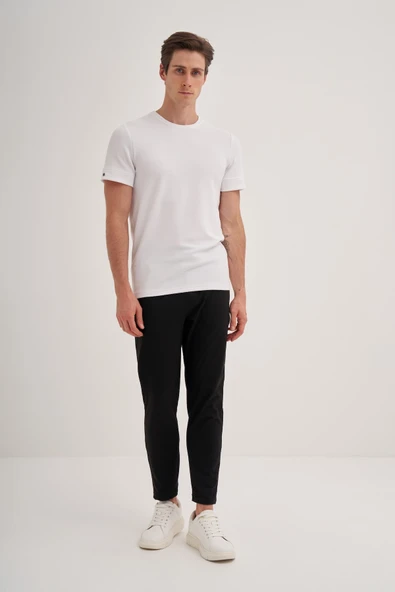 Cazador Slim Fit Erkek Premium Spor Basıc İnce Tshirt 42020 Beyaz ürün görseli 1