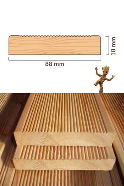 100 cm 2.Sınıf Ahşap Tırtıklı Deck - Resim 3