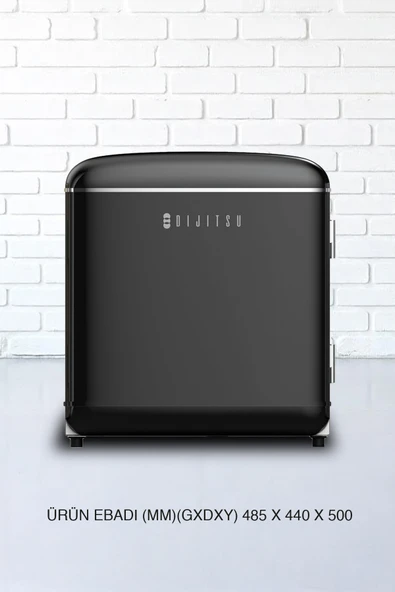 Dijitsu DB80RBL Retro Siyah Mini Buzdolabı - Resim 5
