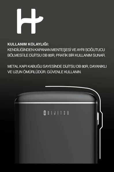 Dijitsu DB80RBL Retro Siyah Mini Buzdolabı - Resim 2