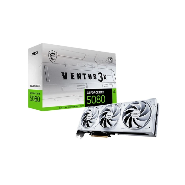MSI GeForce RTX 5080 16G VENTUS 3X OC WHITE GDDR7 16GB 256Bit DLSS 4 NVIDIA Ekran Kartı ürün görseli 1