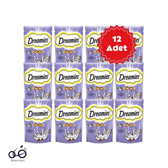 Dreamies İç Dolgulu Ördekli Kedi Ödül Bisküvisi 12x60gr ürün görseli 1