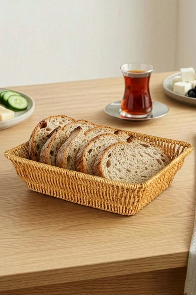 Digithome Dikdörtgen Rattan Mini Ekmek Sepeti - BB6061 ürün görseli 1