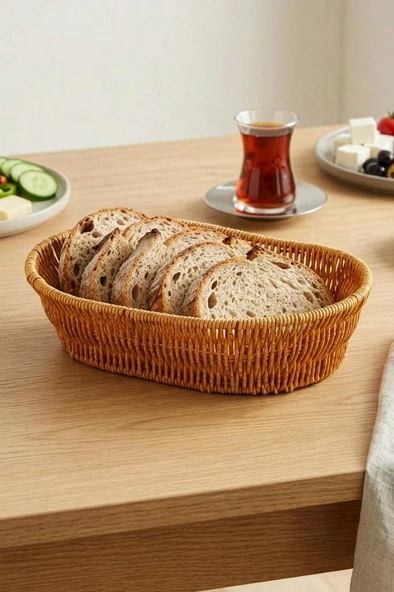 Digithome Oval Rattan Mini Ekmek Sepeti - BB6063 ürün görseli 1