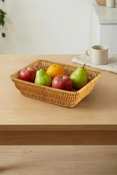 Digithome Dikdörtgen Rattan Mini Ekmek Sepeti - BB6061 - Resim 2