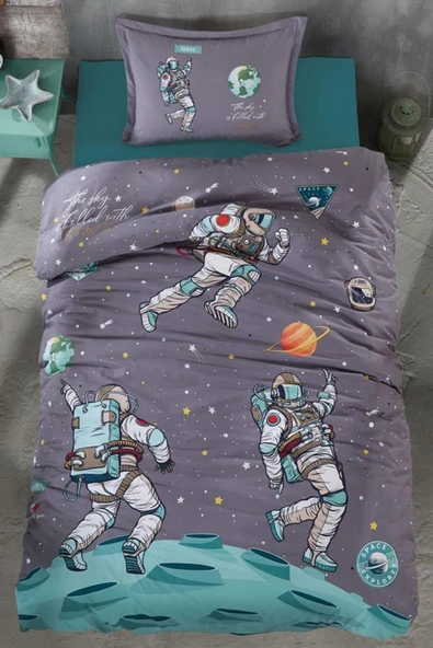 Clasy Ranforce Tek Kişilik Nevresim Takımı Space ürün görseli 1
