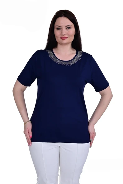1346 FLAŞ TAŞLI PENYE BLUZ - Resim 3