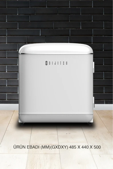 Dijitsu DB80RWH Retro Beyaz Mini Buzdolabı - Resim 4