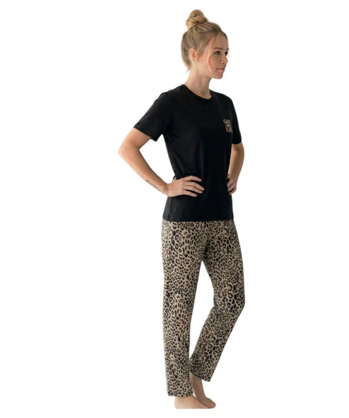 Donwear Kadın Viskon Yazlık Kısa Kollu Pijama Takımı 2658 ürün görseli 1