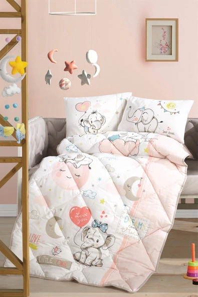 Clasy %100 Pamuk Ranforce Bebek Uyku Seti Sweet Dreams V1 Pudra ürün görseli 1