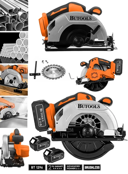 BUTOOLS Platinum Akülü Çelik Şanzuman Şarjlı Ahşap Sunta Ağaç Kesme Makinası Daire Testere ürün görseli 1