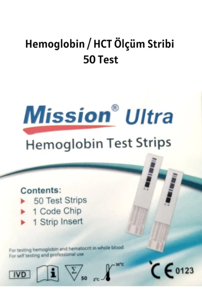 ACON MİSSİON Mission Ultra Hemoglobin / Hct Ölçüm Stribi 50 Test ürün görseli 1