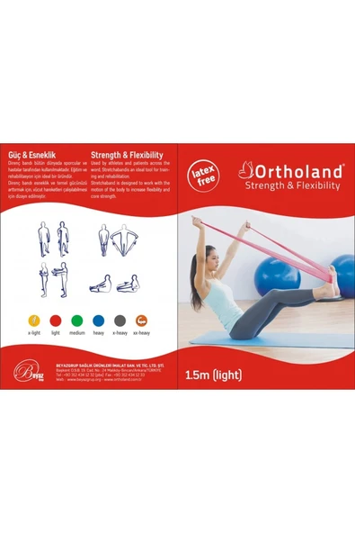 ORTHOLAND EGZERSİZ BANDI 1,5 METRE DİRENÇ BANDI ürün görseli 1