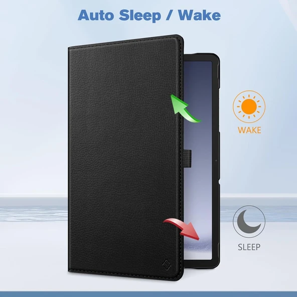Abatech Samsung Tab A9 Plus Siyah Katlanabilir Lansman Kılıf - Resim 4