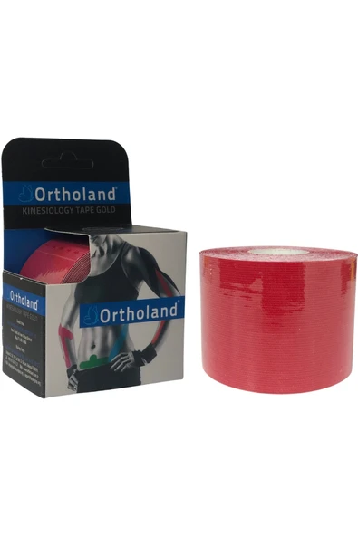 ORTHOLAND Kırmızı Renk Kinesi Band Sporcu Kas Ağrı Bandı Kinezyo Tape ürün görseli 1