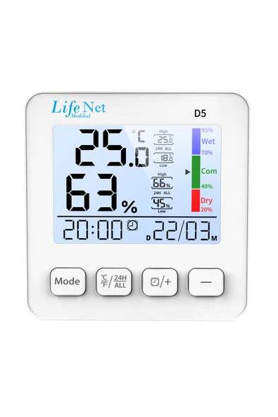 LİFE NET MEDİKAL Dijital Termometre Isı Ve Nem Ölçer D5 ürün görseli 1