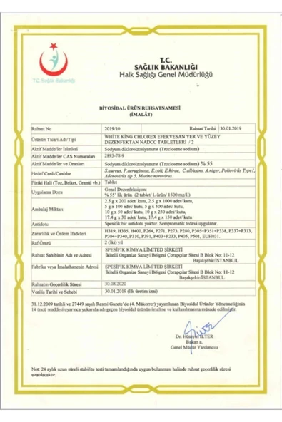 WHİTE KİNG CHLOREX Chlorex Tablet Dezenfektan 100lü - Resim 5
