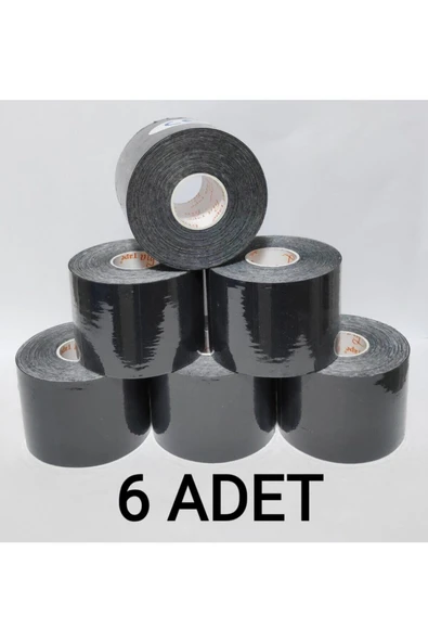 BİATAPE Bia Tape Kinesio 5 Cm X 5 M - Siyah Rengi Sporcu Ağrı Bandı 6'lı (pakette 6 Adet) ürün görseli 1