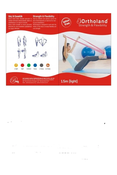 ORTHOLAND Kırmızı Egzersiz Bandı 1,5 Metre Lıght ürün görseli 1