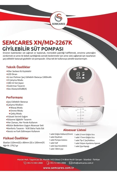SEMCARES Giyilebilir Süt Pompası - Resim 7