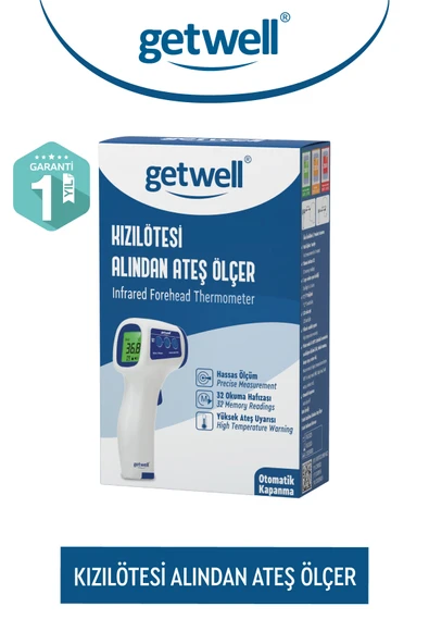 GETWELL Temassız Alından Ateş Ölçer Kızılötesi Dijital – Yetişkin & Bebek & Çocuk ürün görseli 1
