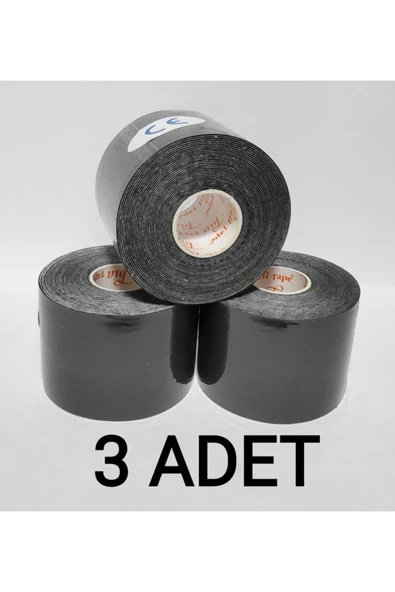 BİATAPE Bia Tape Kinesio Siyah Sporcu Ağrı Bandı 3 lü  x 5 M  5 cm ürün görseli 1