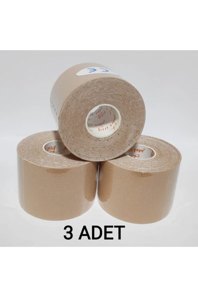 BİATAPE Kinesio Ten Rengi Sporcu Ağrı Bandı 3'lü -Pakette 3 Adet- 5cm X 5m ürün görseli 1