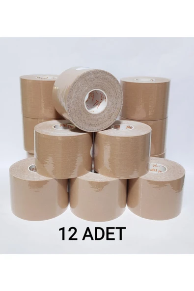 BİATAPE Kinesio 5 Cm X 5 M - Ten Rengi Sporcu Ağrı Bandı 12'li (pakette 12 Adet) ürün görseli 1