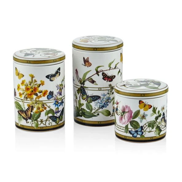 Lamedore 1BSF-1902MG Muse Garden 3'lü Kavanoz Seti 16cm-13,8cm-10cm ürün görseli 1