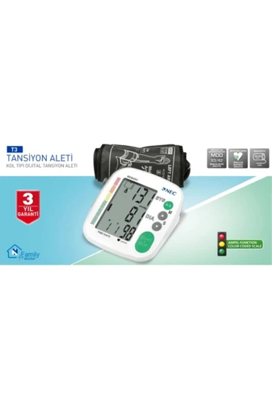 NEC T3 Kol Tipi Dijital Tansiyon Alet ürün görseli 1