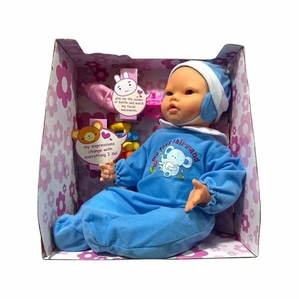 Aksesuarlı Mimikli Bebek 8871 ( mavi ) - Resim 2