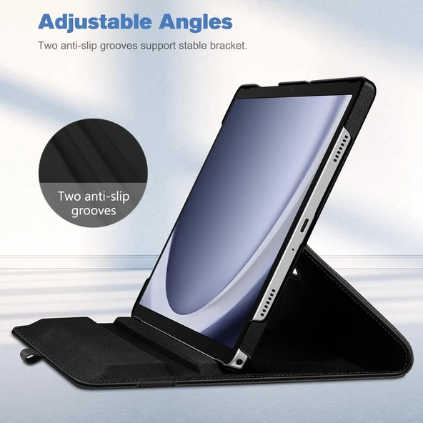 Abatech Samsung Tab A11 Siyah Katlanabilir Lansman Kılıf - Resim 3